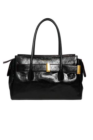 Borsa A Spalla In Pelle Di Agnello Lucido Nero ROBERTO FESTA | EMERALDANERO